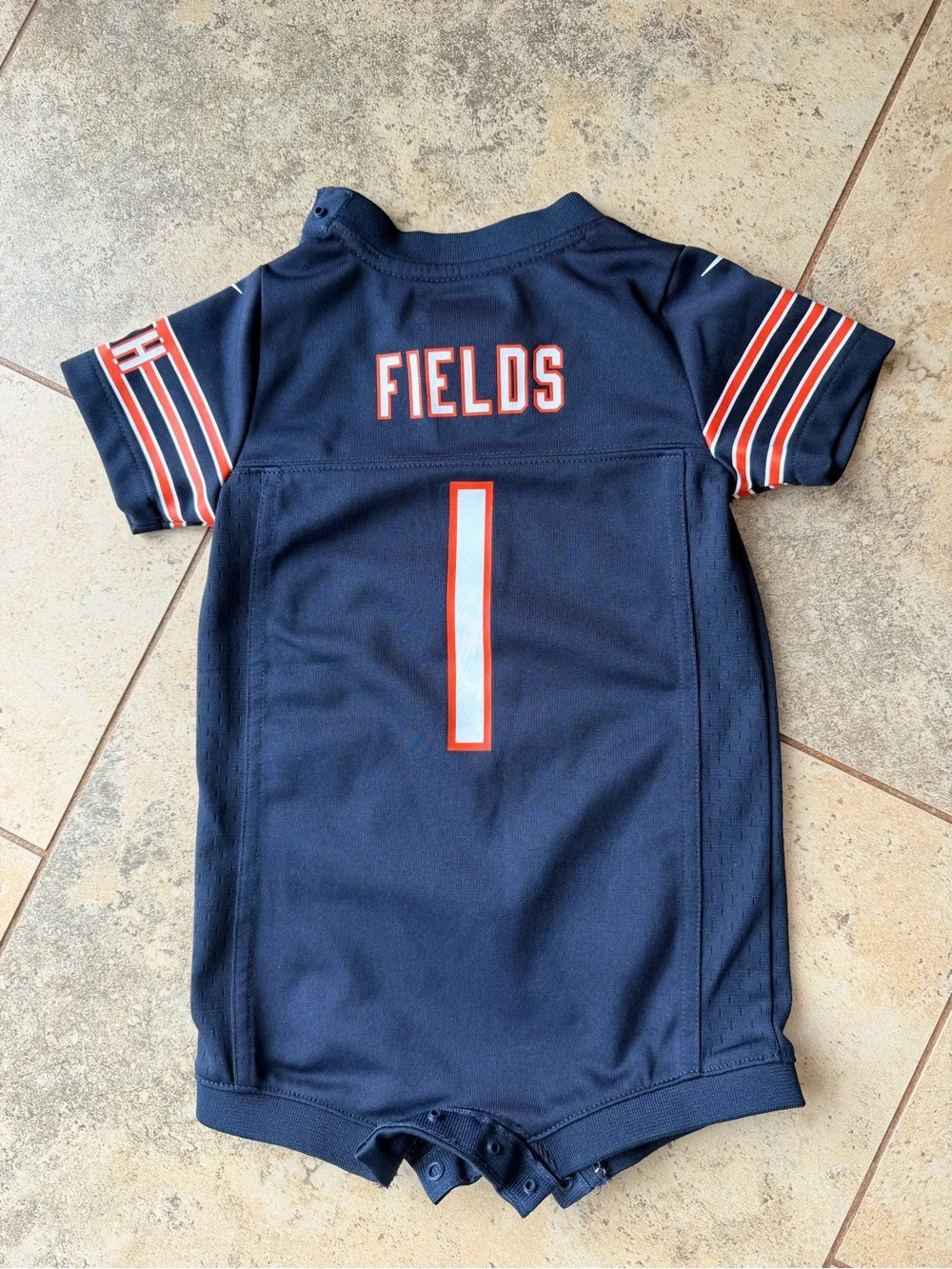 Nike Chicago Bears Justin Fields #1 NFL On Field Baby Romper 3-6M Navy